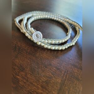 Victoria Emerson Wrap Bracelets - 37 inch grey & ivory